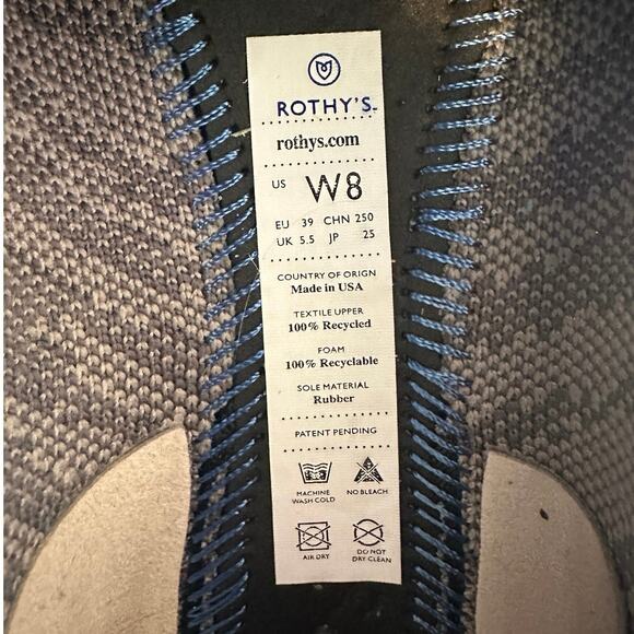 Rothy’s Women’s The Point Gray Zebra Ballet Flats Size 8 Pointed Toe Casual - Picture 7 of 7